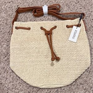 Montce Woven Cream and Brown Shoulder Bag